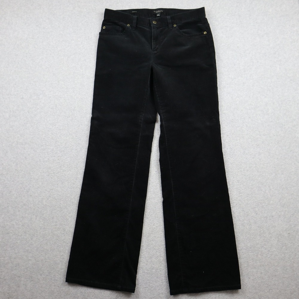 Talbots Corduroy Jeans Womens 4 Signature Boot Black Cotton Stretch Trousers